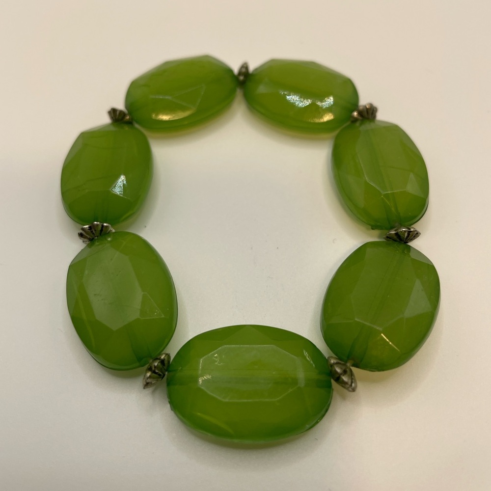 5pc NEW Green Beaded Stretch Bracelets Boho Stack Set Jade Olive Peridot Vibes đ - Picture 11 of 16